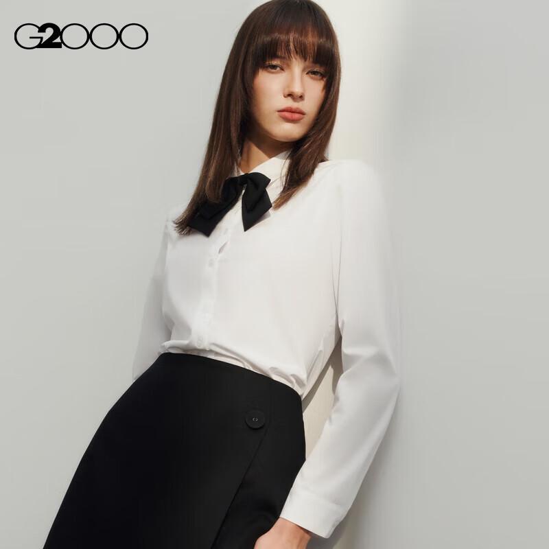G2000 Women s Detachable Bow Tie Long Sleeve Shirt 41222233 36
