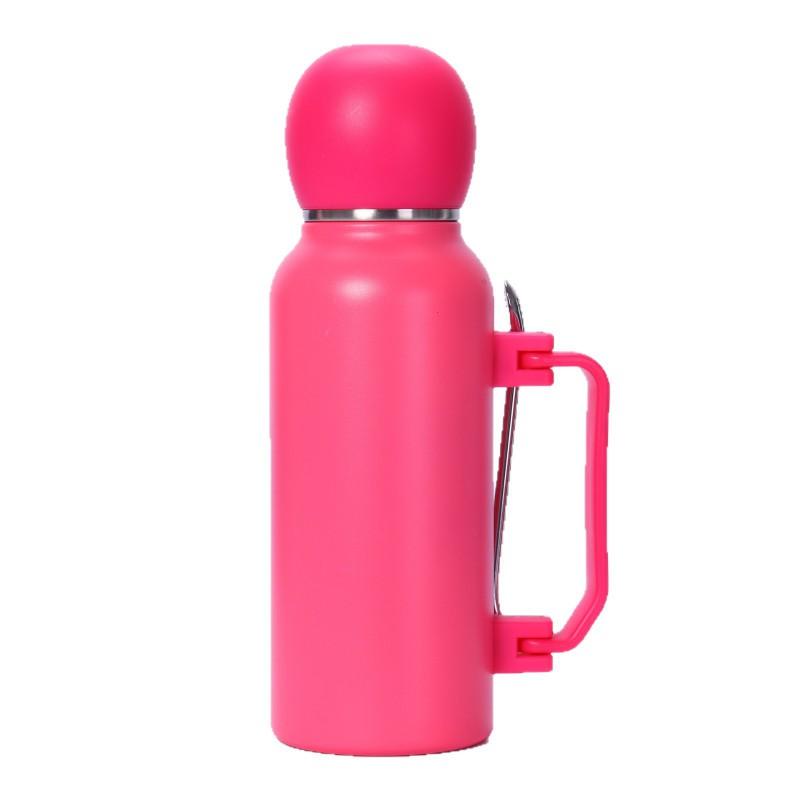 Stainless Steel Insulated Travel Mug With Handle Straw Spoon - 1300ml Large Capacity Vacuum Thermos Gym Office Outdoor