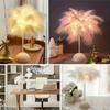 Battery Power Led Night Light For Bedroom Wedding Decoration Feather Table Lamp With Smart Room Night Light