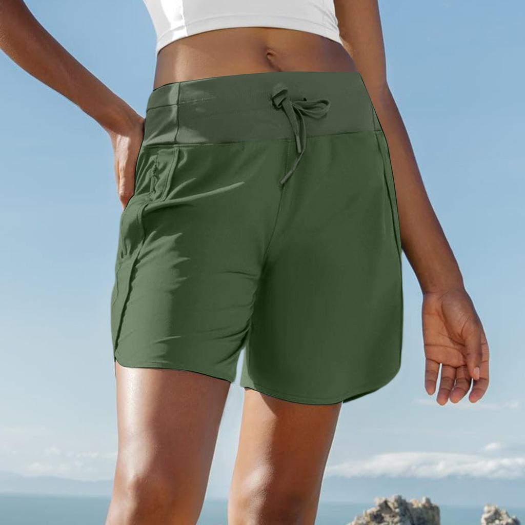 Women's Summer Loose Casual Color Sports Shorts High Waisted Running Shorts With Pockets
