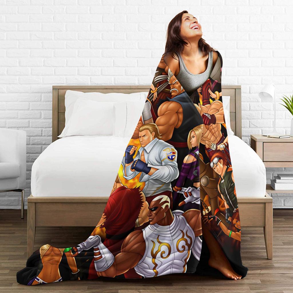 Super Soft Blanket Picnic Tekken Throw Blanket Flannel Bedspread For Couch Chair Aesthetic Sofa Bed Cover