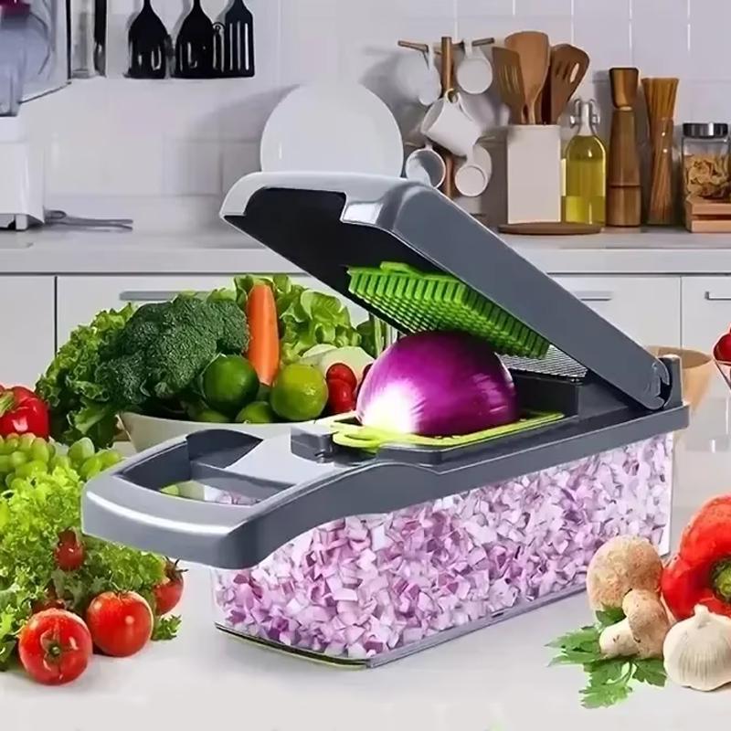 Household Multi-function Chopper Slicing, Shredding and Dicing Fast Chopper 14/16-piece Set Chopper Is Suitable for the Kitchen