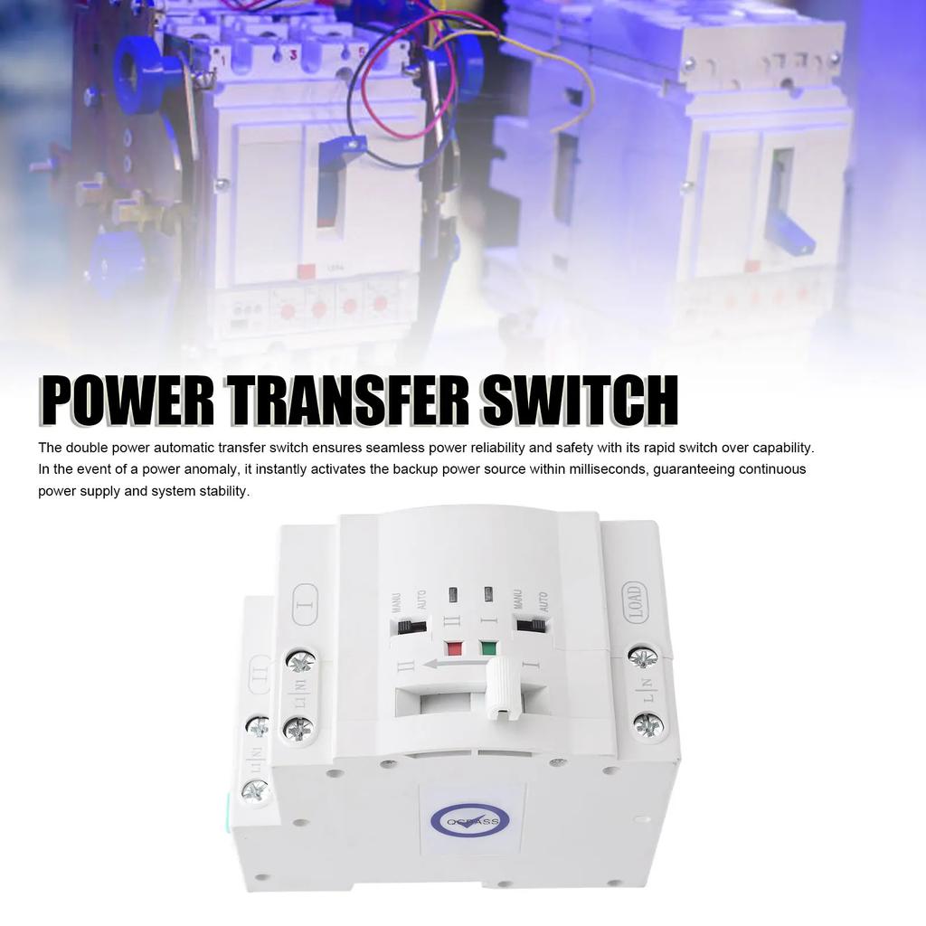 Double Power Automatic Transfer Switch SGQ1-63AE 2P 63A Generator Changeover Switch Double Power Electrical Selector