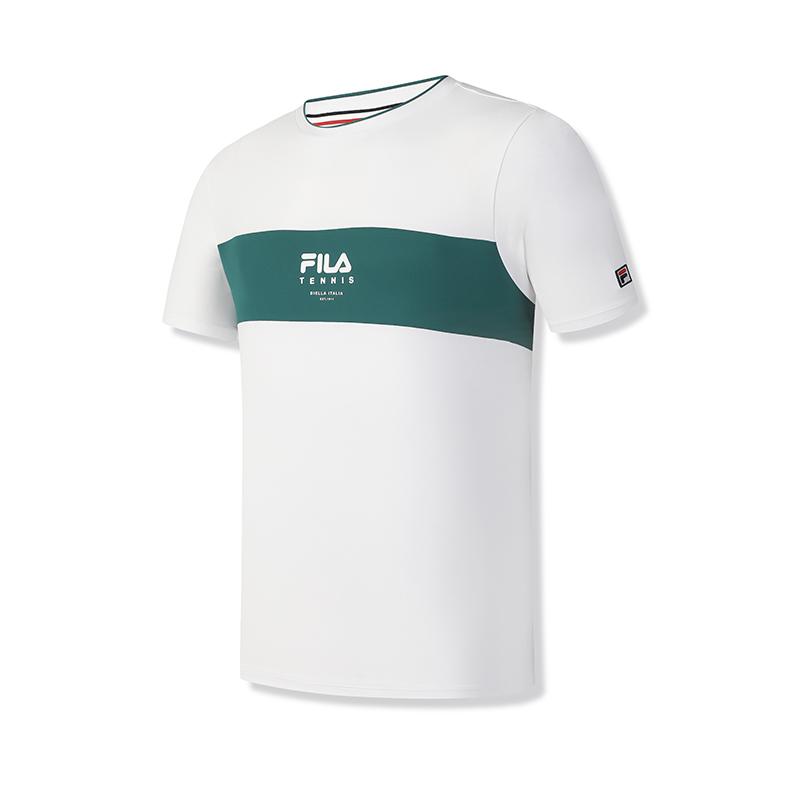 Fila Tennis Quick-Dry Casual Knit Short Sleeve T-Shirt Men Tops Jade-White A11M523105F-WT
