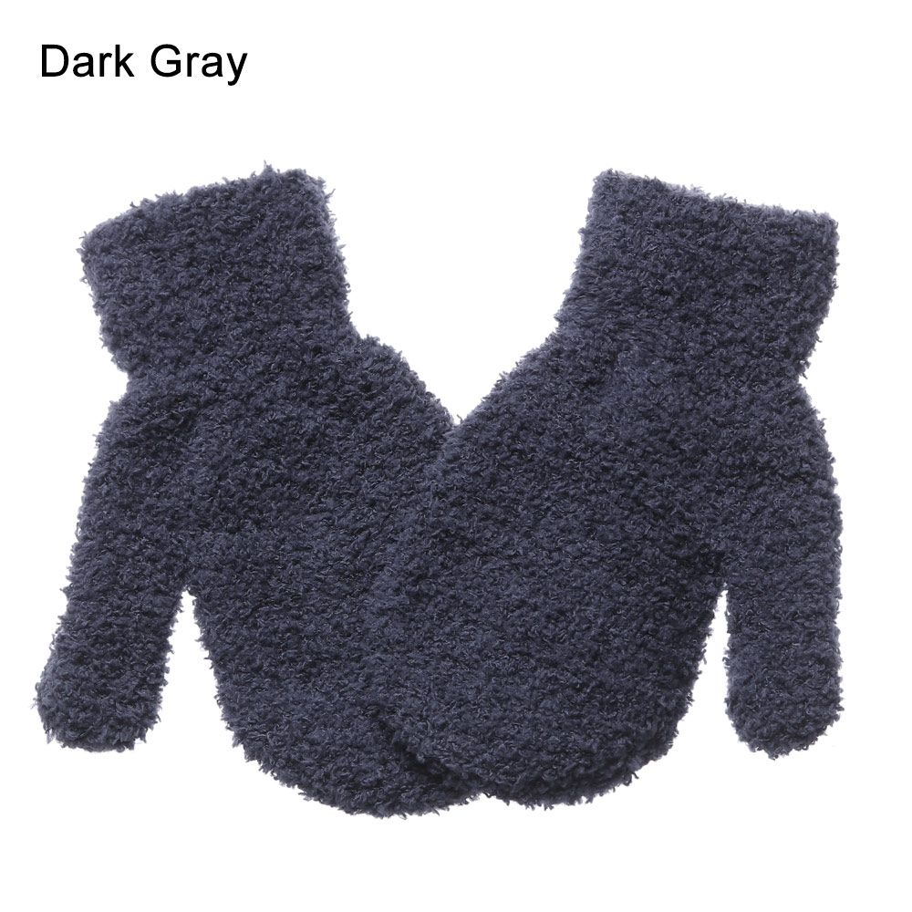 Hot Sale Winter Soft Warm Baby Lovely Full Fingers Kids Gloves Coral Plush Mittens Candy Color