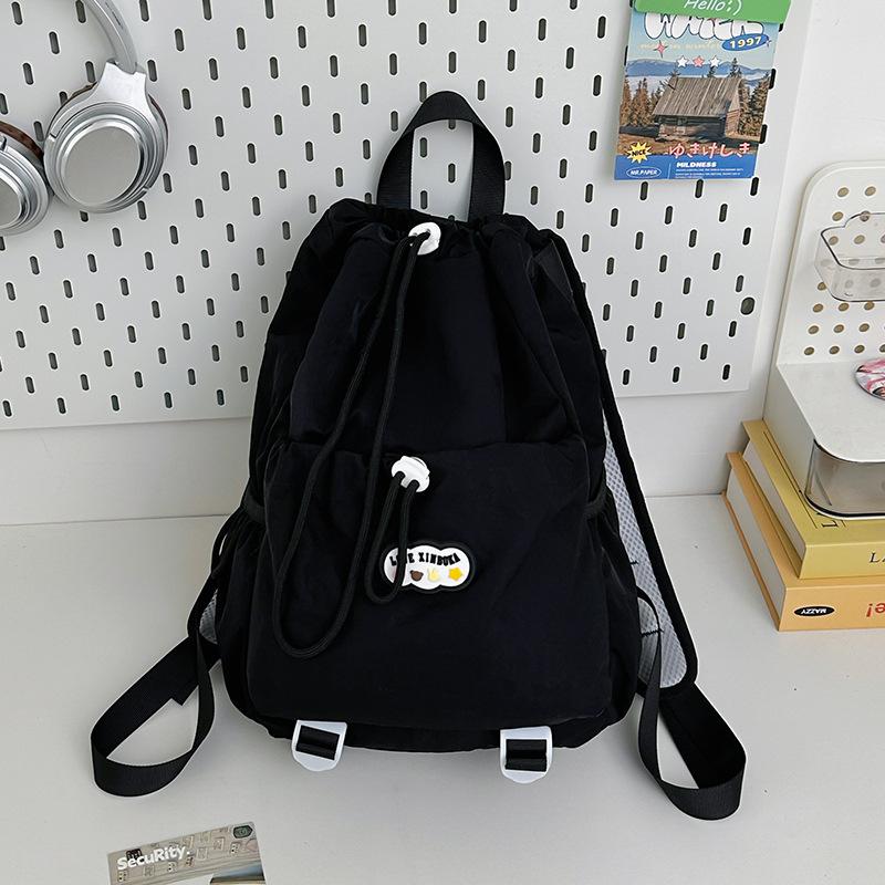 Schoolbag outdoor hiking wind drawstring bundle mouth color matching leisure outing lightweight backpack high value badminton racket bag women