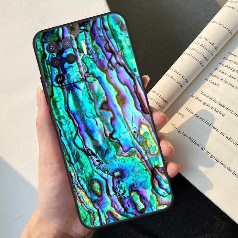 Paua Abalone Shell Case For Oppo A5 Pro A15 A16 A17 A57 A77 A94 A74 A54 A76 A96 A40 A60 A80 A18 A38 A58 A78 A98
