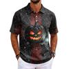 Men's Halloween Printed Short Sleeve Shirt for Holiday Party Costume
