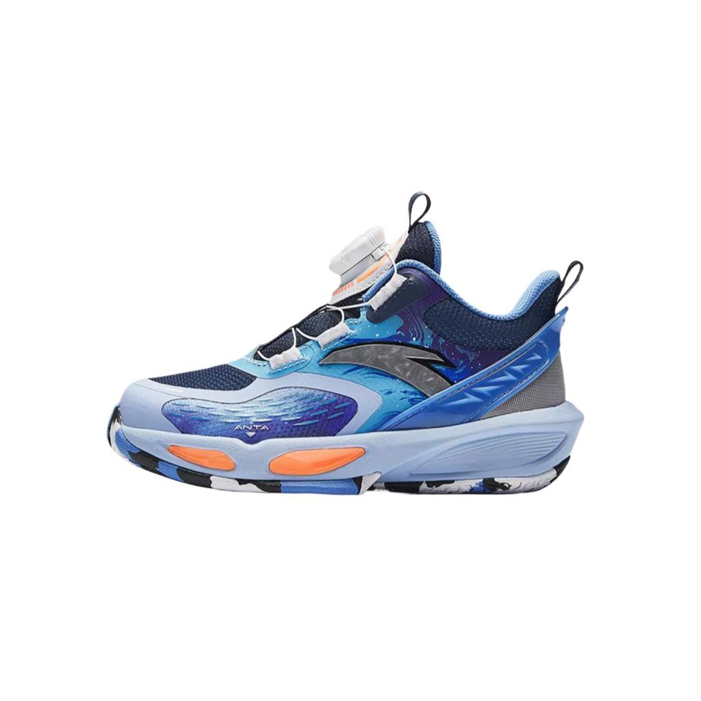 Anta Kids Casual Comfortable Non-Slip Wear-Resistant Low-Top Basketball Shoes Kids Sneaker Danube-Blue New-Ink-Blue Melt-Water-Blue 312519956-4