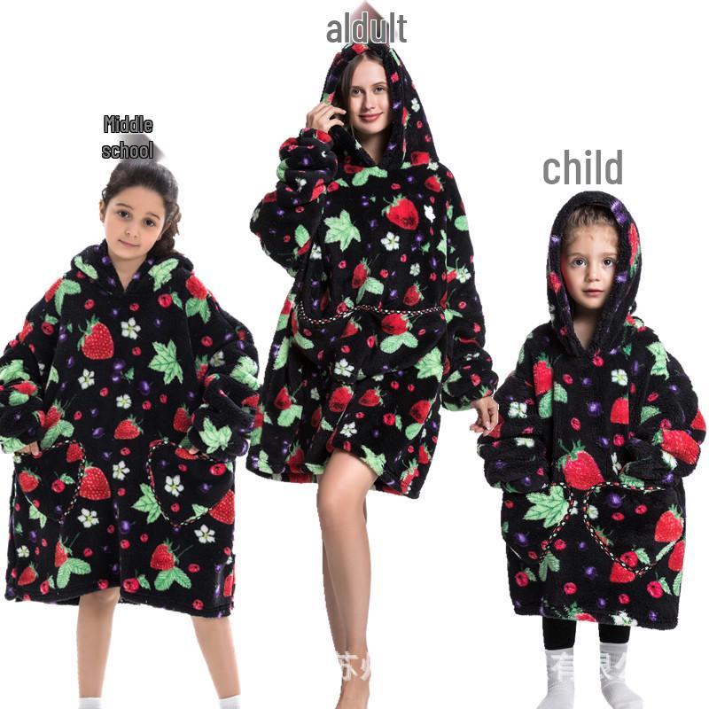 2023 Hooded Oversized Flannel Blanket Clothing for Men & Women – Extended Length for Warmth