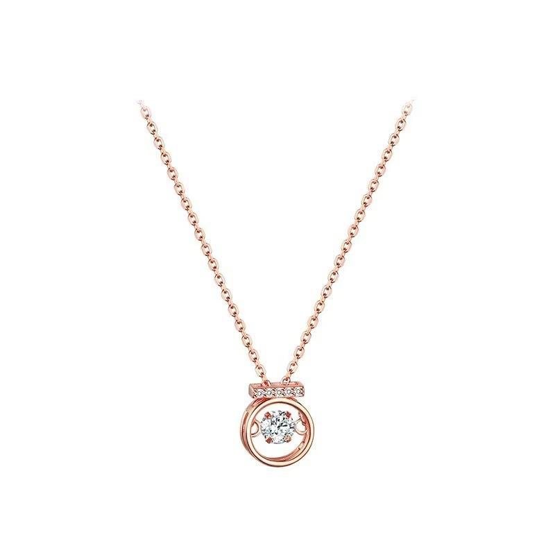 S925 Sterling Silver Beating Heart Necklace Women's Versatile Premium Smart Clavicle Chain