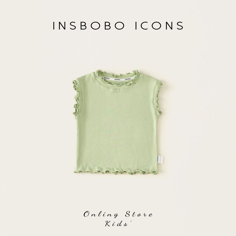 Insbobo Girls  Tops 2026 Summer New Style Baby Girl T-Shirt Children s Summer Clothing Baby Children s Clothing Girls  Trendy Clothes Green 90