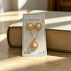 European & American Pearl Earring and Necklace Set - Simple, Fashionable Collarbone Design