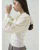 Snidel Pleated Collar Docking Knit Pullover SWNT245231 White Women's