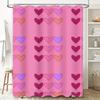 Heart Pattern Shower Curtain Pink Color Bath Decoration For Home Bathroom Decorations Waterproof Fabric Customizable Size Availa