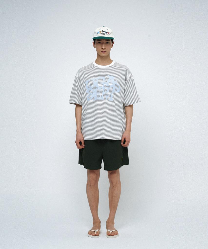 Yunibeoseugameonteu Striped Graffiti T-Shirt_Melange Grey