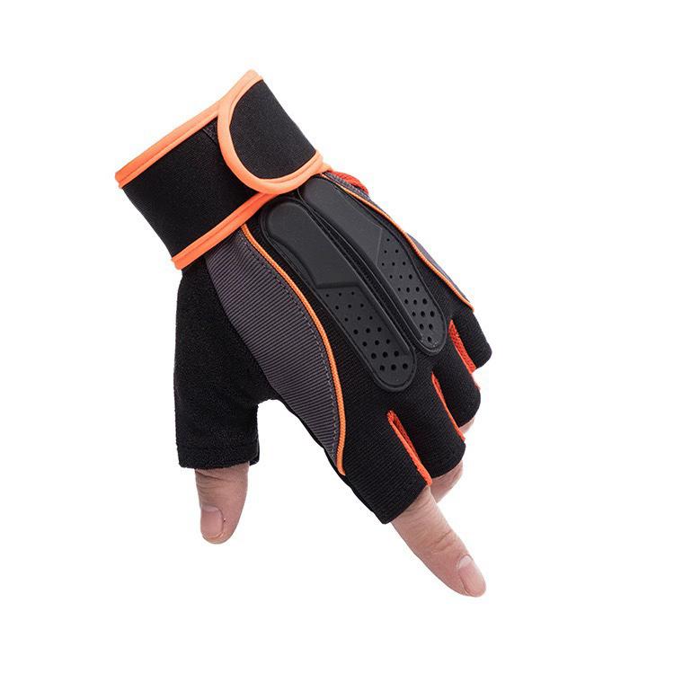 1 Pair Fitness Anti-Slip Half-Finger Gloves Suitable For Cycling Riding Motorcycle Men and Women Skiing Black Gloves