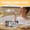 Mirror Multifunctional Alarm Clock Intelligent Makeup Mirror Clock Simple Desk Automatic Photosensitive Electronic Table Clock
