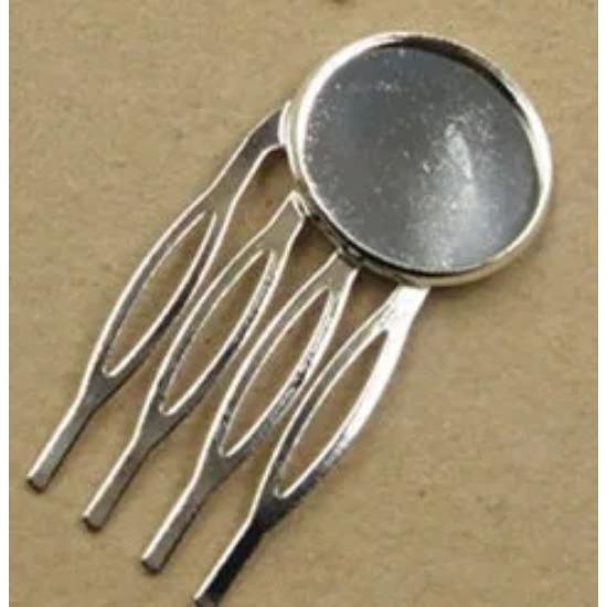 REGELIN 10 Stück 4 Zähne Vintage Haarschmuck Fassungen Cabochon Basis Rohling Lünetten Tabletts für 20mm Cabochon Cameo DIY Haarnadeln