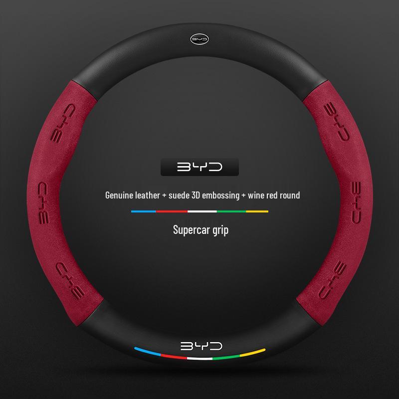3D-geprägte Lenkradabdeckung für BYD Qin, Han, Tang, Song, Yuan, e2, Destroyer, Dolphin