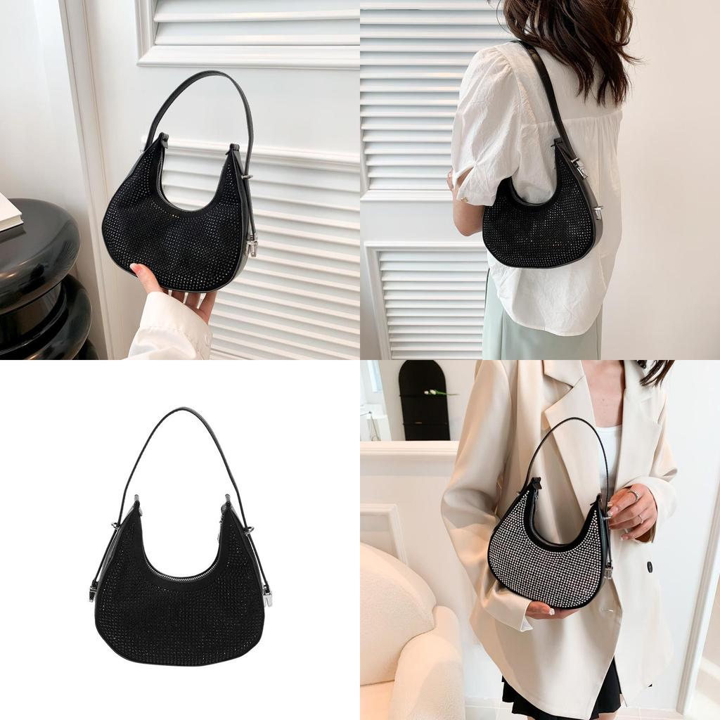 Chic Silver Crescent Bag For Women Featuring Soft Pu Material And Sleek Street Style Ideal For Daily Outfits