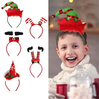 Diadema con gorro navideño Diadema con lentejuelas Decoración para el día de Navidad