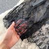Mesh Sheer Sensual Cardigan Nightwear Women Solid V-Neck Lace Print Night Dresses Female Long Sleeve Lingerie Erotic Pajamas 2024