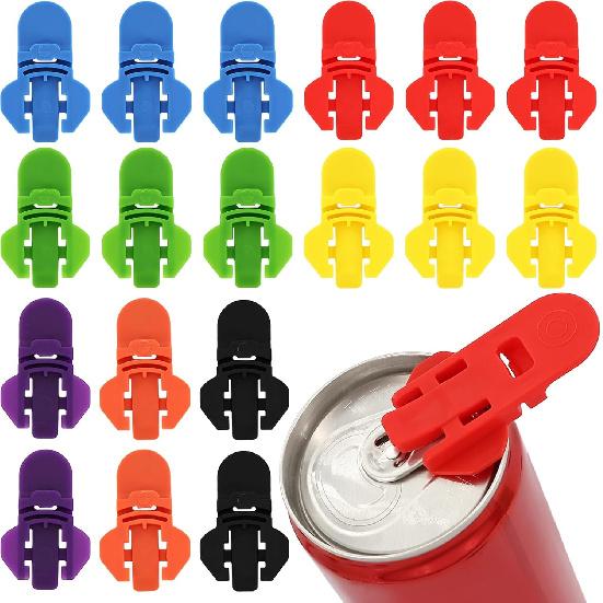 18 Pack Soda Can Opener, Manual Easy Tab Opener and Drink Protector for Coke, Beer, Soda, Aluminum Beverage, Colorful Tab Opener for Cans,