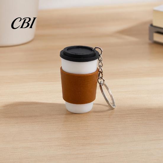 Souvenir Decorative Keychain 3D Printed Cup Clicker Keychain, Squeeze Stress Relief Fidget Toy Toy, Mini Travel Pendant for Backpack Keys Creative Bag