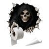 Removable Adhesive Toilet Clings Spooky Crack Ghost Tank Lid Sticker, Halloween Horror 3D Broken Wall Zombie Indoor Scene Setters Seat