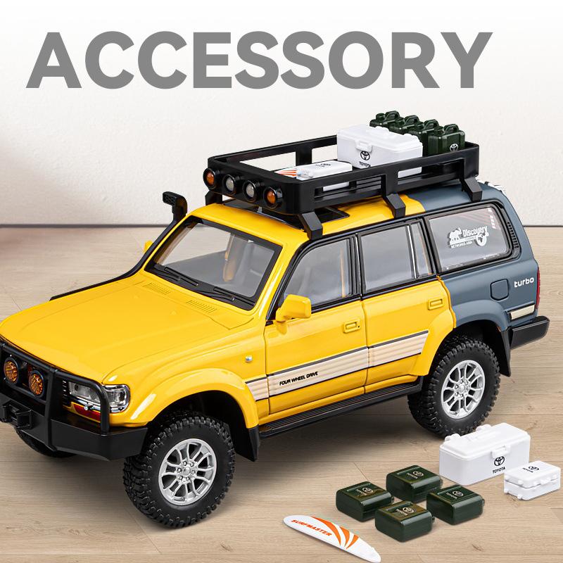1/24 Toyota Land Cruiser LC80 SUV Alloy Die Cast Toy Car Model Sound and Light Children's Toy Collectibles Birthday Gift