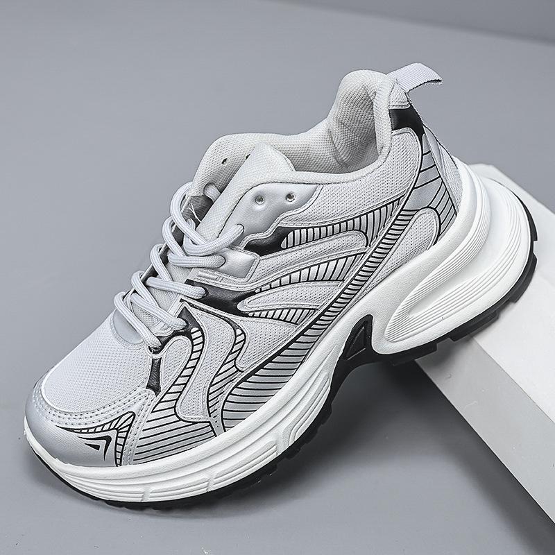 Fashion color matching retro dad shoes 2025 spring and autumn new lazy shoes breathable thick sole heightening casual sports shoes