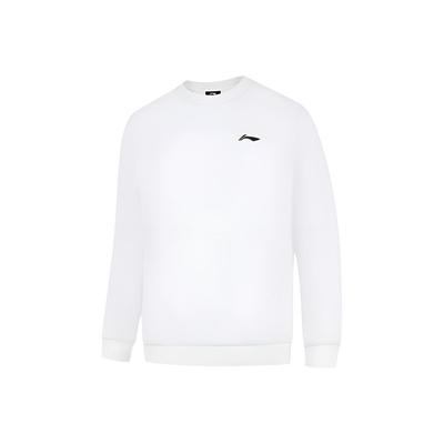 Série Estilo de Vida Esportivo Li Ning Gola Redonda Simples Pulôver Confortável Versátil Casual Moletom Moletom Unissex AWDVE37-4