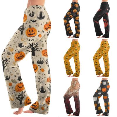 Damen Halloween Print Hose - Gemütliche Lässige Jogginghose für die Feiertagsentspannung
