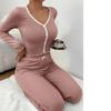 Autumn Winter Homewear Pajamas Set for Women Long Sleeves Shirt Trousers 2 Pieces Sexy Lace Pijamas Sleepwear Loungewear