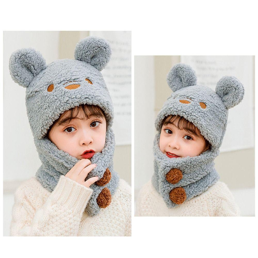 Cold Proof Scarf Hat Windproof Pullover Hat Cute Ear Protection Hat  for Children