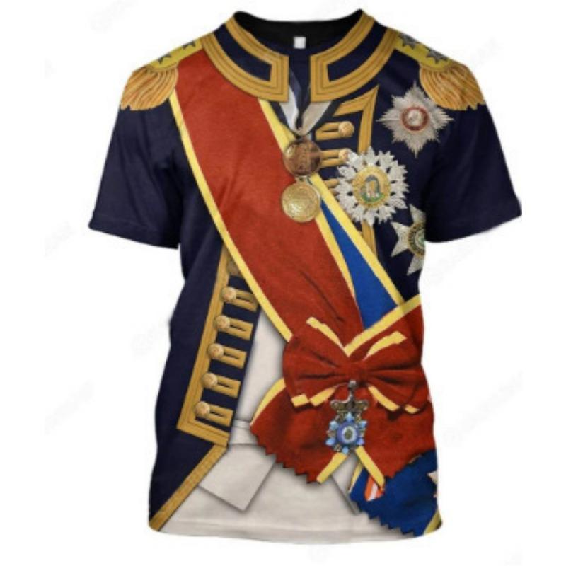 Male Historical Figure's 3D Personalized Printed Clothing Short Sleeved 3D T-shirt