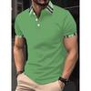 Summer New Men Clothes Short Sleeve Fashion Pure Color Stand Collar Polo Shirt