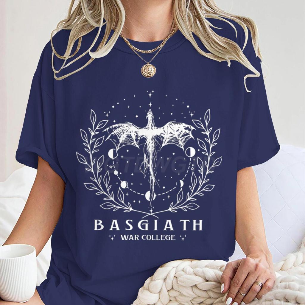 Basgiath War College Tshirt Trendy Dragon Fantasy Reader Bookish Tshirt Stylish Women Unisex Graphic Reading Tee Shirt