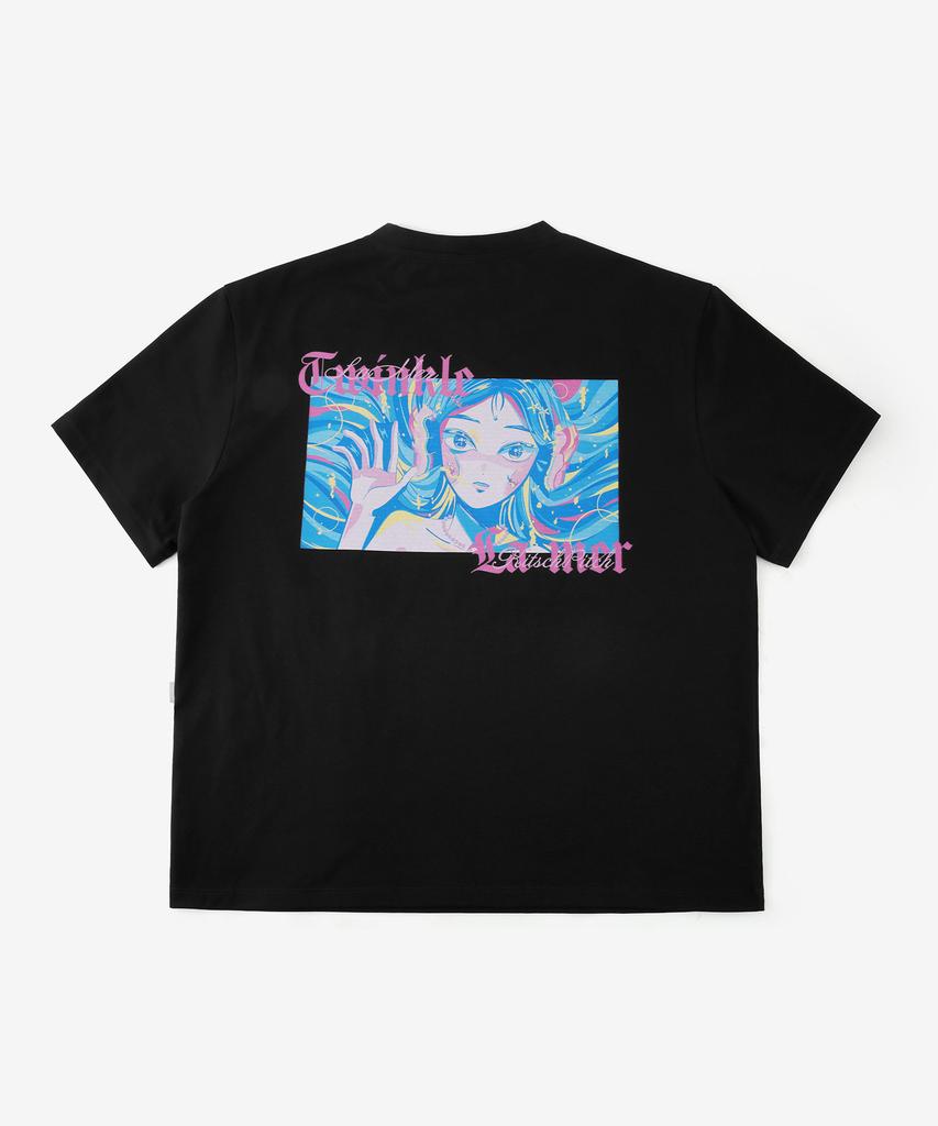 Kichipichi Siren Semi-Overfit Sorona Short Sleeve T-Shirt Black (Kf2Lts004)