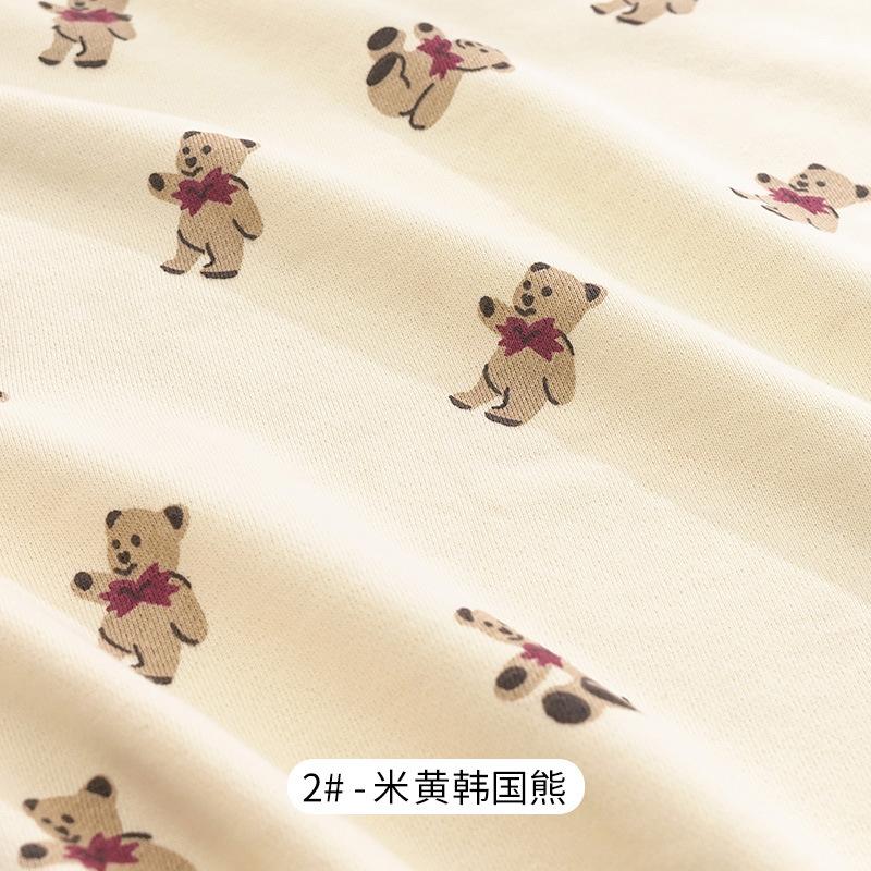 90x50cm/180x100cm Little Bear 100% Cotton Printed Knitted Fabric For Children's Clothing, Hoodies Handmade DIY Fabrics YHTJ0088