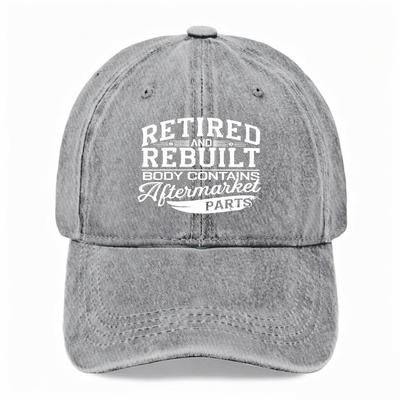 Unisex Funny Dad Hat Retired Rebuilt Body Aftermarket Parts Washed Baseball Cap