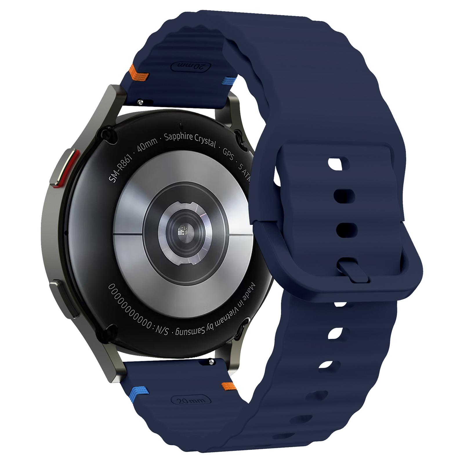 

20-мм силиконовый ремешок для Garminactive 5/Garmin vivoactive 5/Venu Sq с волнообразным дизайном Midnight Blue