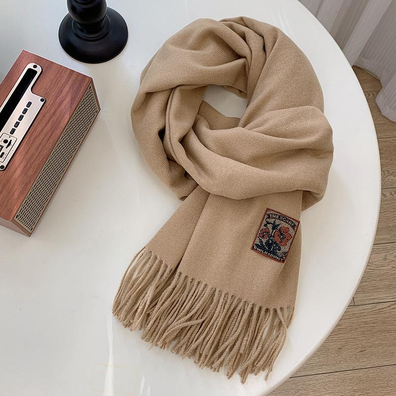 Autumn and Winter Warm Scarf for Women Korean Versatile Single Color Shawl Soft Solid Color Anti Cold Scarf