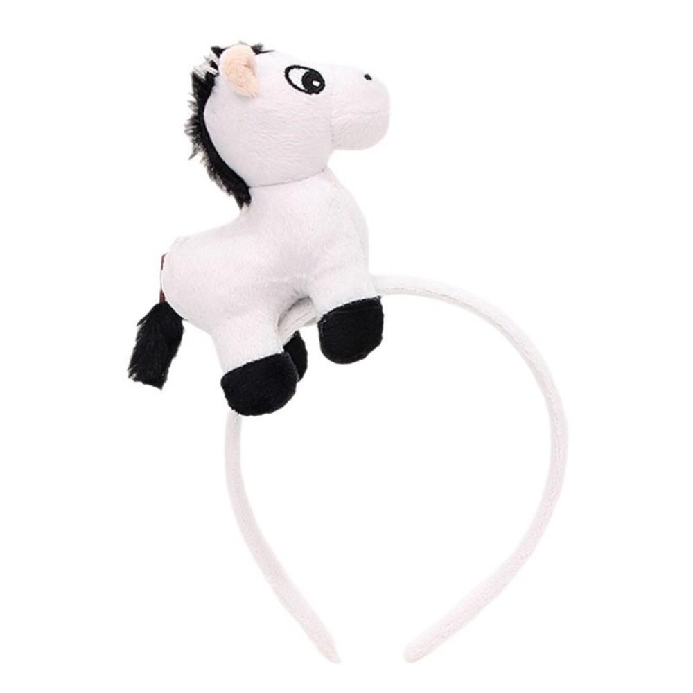 Cartoon Horse Headband Mascot New Year Headpiece Cute Plush Hair Hoop  Photo Prop
