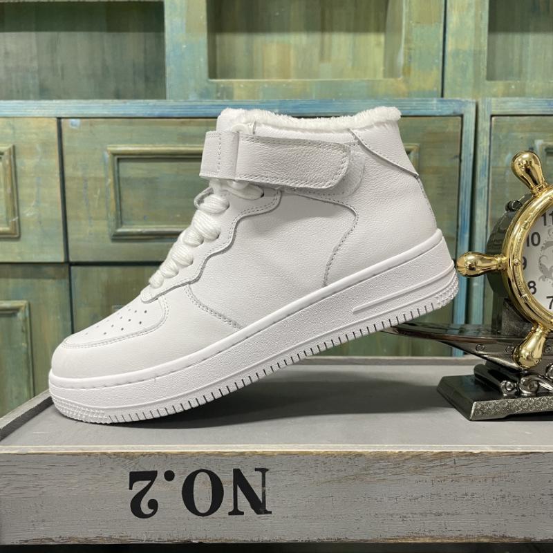 

Кроссовки Air Force Spring Cowhide High-Top: Унисекс универсальные повседневные белые туфли из натуральной кожи 36 Women s