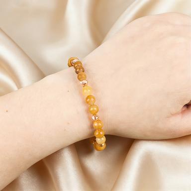 Citrine Natural Stone Bracelet Unisex Handmade Jewelry 6mm for Wealth and Success jewelry bracelets