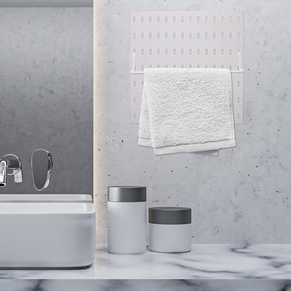 3pcs Expandable Dishcloth Holder Stainless Steel Pegboard Accessories Workbench Hooks Paper Towel Rack Storage Shelf For Craft