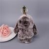13CM Mini Frost Rabbit Women Cute Plush Fur Pompom Bunny Key Chains On Bags Car Trinket Wedding Party Toys Gift Bag Charm