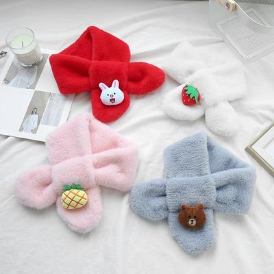 Trendy Korejský Roztomilý Dětský Plyšový Šátek - pro Chlapce a Dívky, Hřejivý a Všestranný na Podzim/Zimu